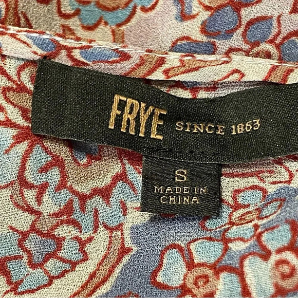 FRYE Long Sleeve Printed Blouse in Violet Dusk - Picture 7 of 7
